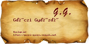 Géczi Győző névjegykártya